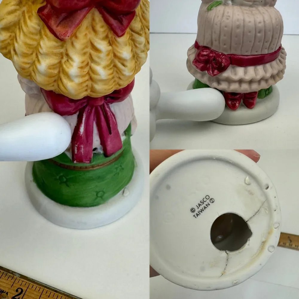 Vtg Pomander‎ Potpourri Holder Porcelain Jasco Girl Roses Pink Girly Victorian